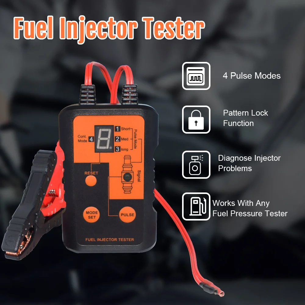 

VT200 12V Automobile Injector Tester with 4 Pulse Modes for Engines Durable and Convenient Car Fault Diagnosis Device