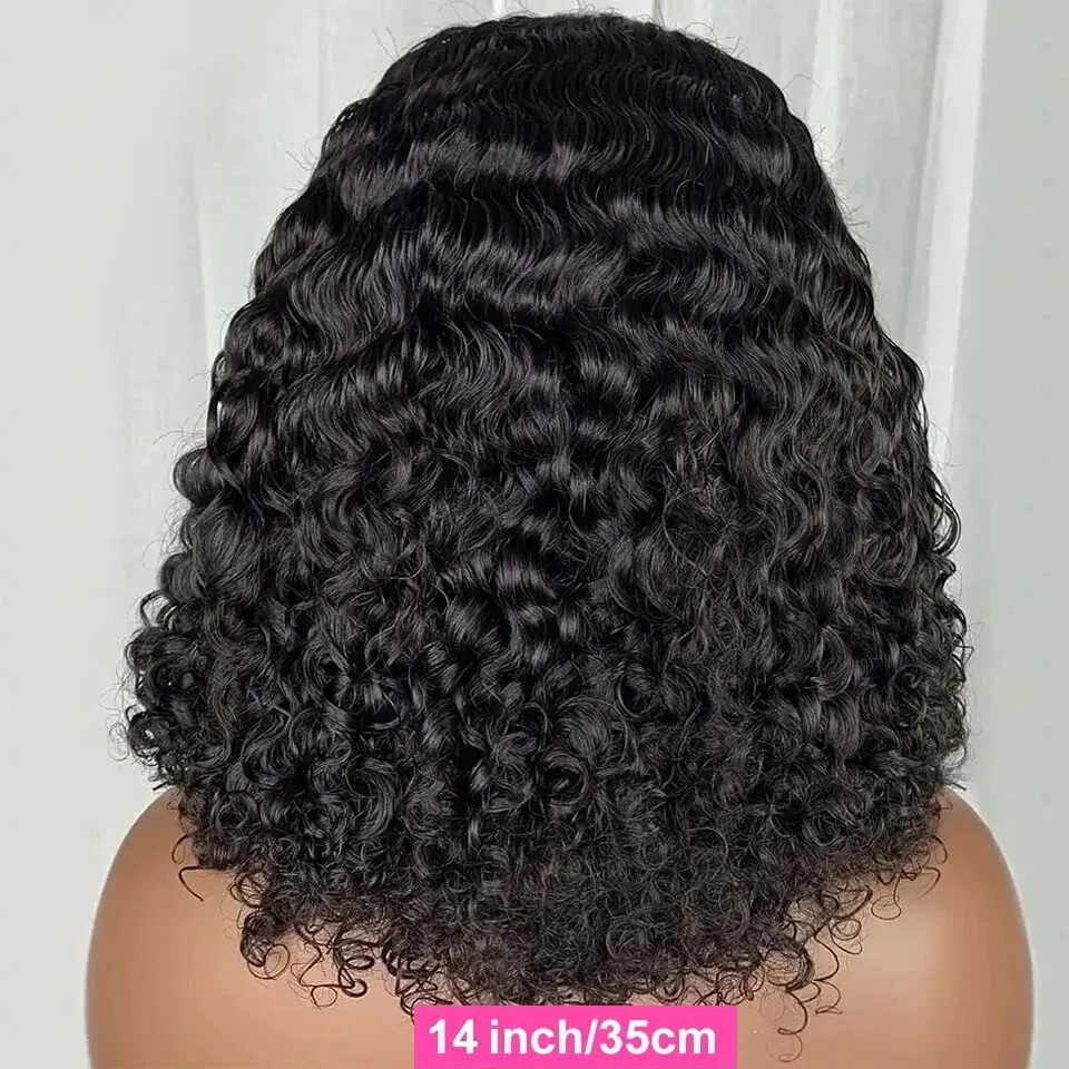 Short Bob Kinky Curly 4x4x1 T Part Lace Wig Human Hair Wigs Brazilian Lace Wigs Pre Plucked Curly Bob Wig Remy Natural Color