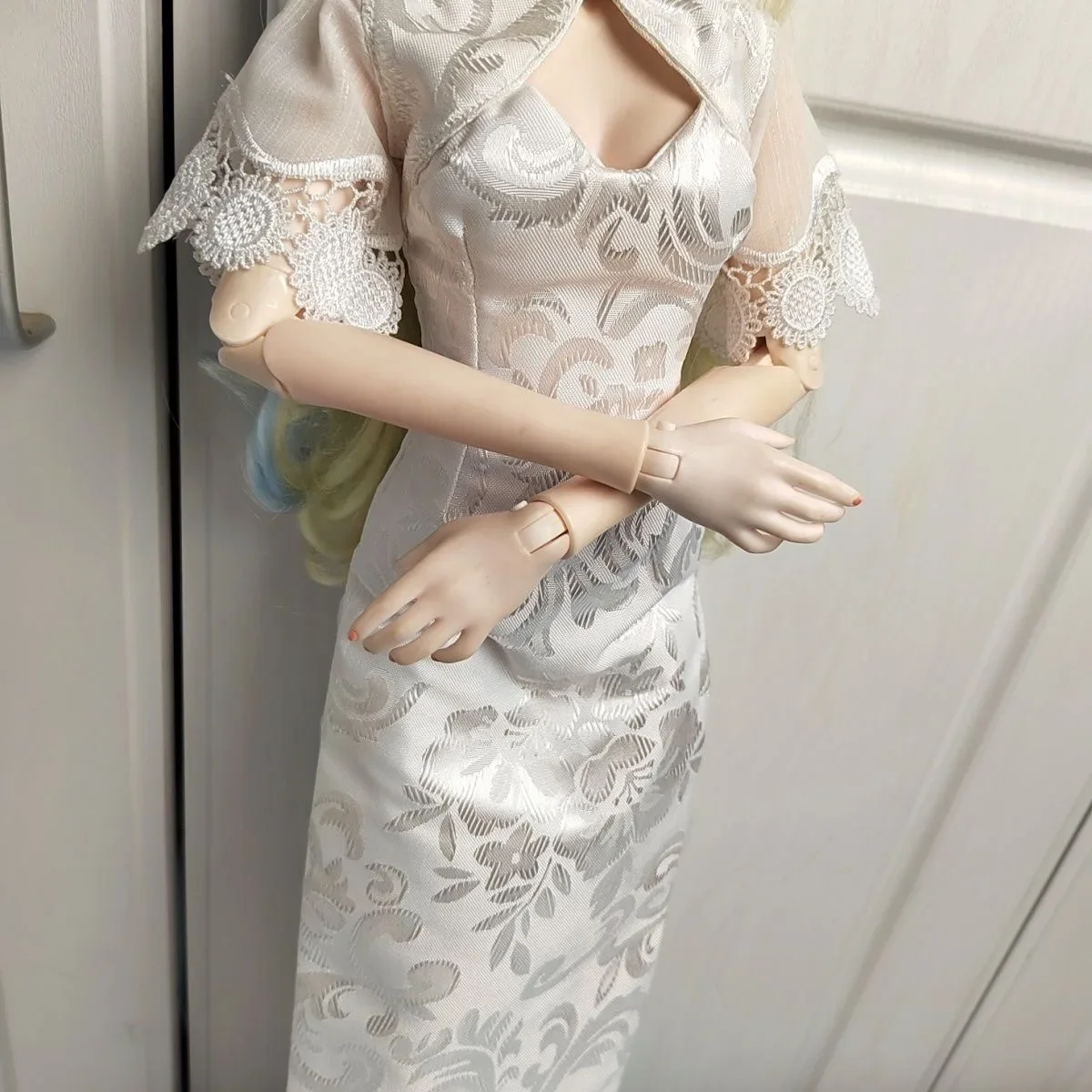 

Одежда для кукол 60 см, двухслойное платье Cheongsam 1/3 BJD, комплект юбки Debisheng Yeluoli