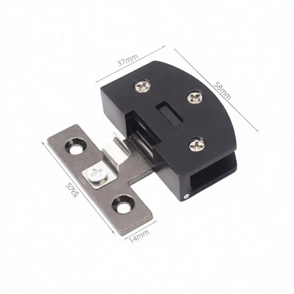 Modern Stainless Steel Glass Hinge No Drill Cabinet Fitting Showcase Door Clip Hardware Furniture Connector Accessory