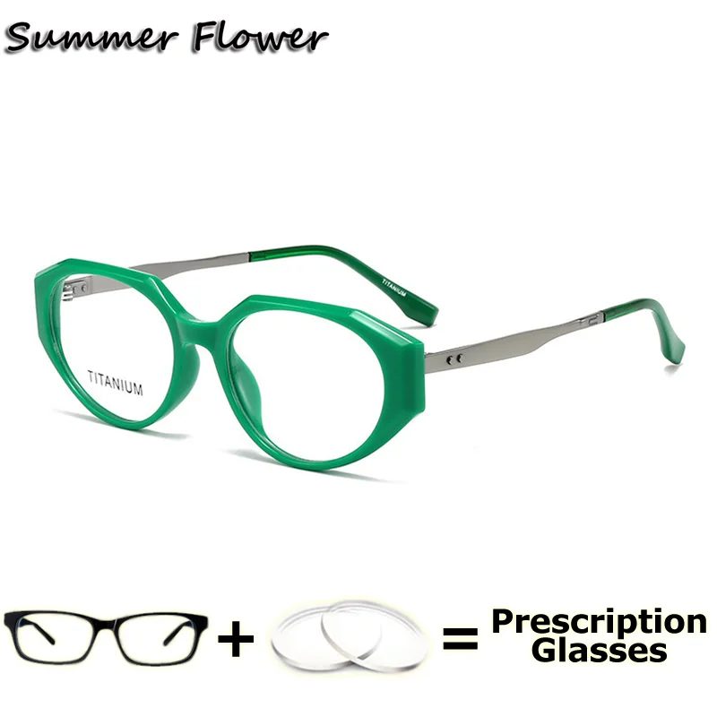 

Prescription Glasses Fashion Women Acetate Myopia Recipe Clear Lenses Transition Multifocal Progressive Designer Eyeglasses