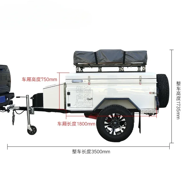 Small trailer outdoor camping vehicle camping trailer independent suspension