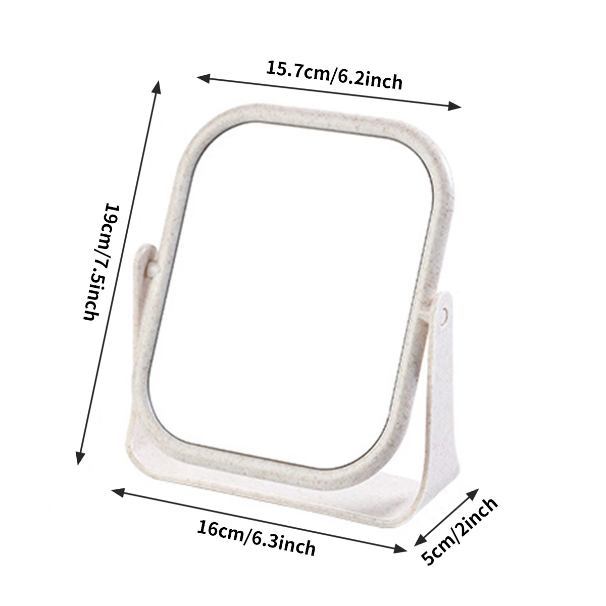 Desktop Foldable Makeup Mirror Simple Portable Princess Mirror Square Makeup Mirror Small Mirror with Stand for Women