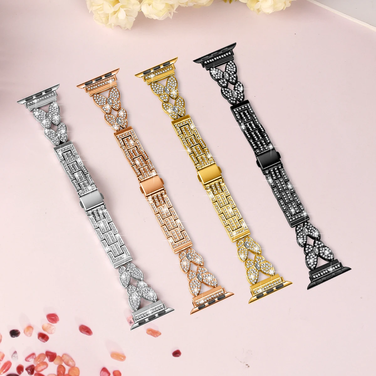 Алмазный ремешок для Apple Watch Ultra 2 Band 38 мм 46 49 мм 44 40 мм 41 45 мм Металлический браслет iWatch Series10 9 8 7 6 Se 5 Ремешок для часов