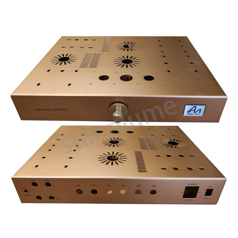 Caso All-Aluminum Amplificador De Potência, Febre Preamplifier, 300B Tubo De Vácuo, Chassis Shell, DIY Box, kit1, 420x330x70mm