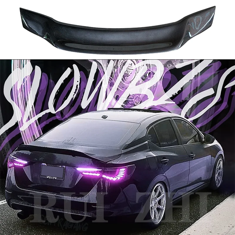 For Nissan Sentra Spoiler 2021-2024  Nissan Sylphy Spoiler Real Carbon Fiber Material Car Rear Wing Color Rear R Spoiler