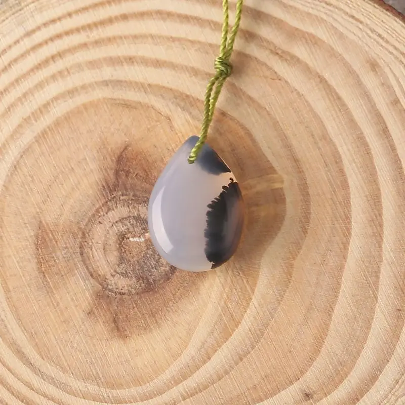 

Natural White Arborization Opal Pendant Handpolished with Moss-Like Dendritic Patterns Jewelry for Nature-Inspired Decor