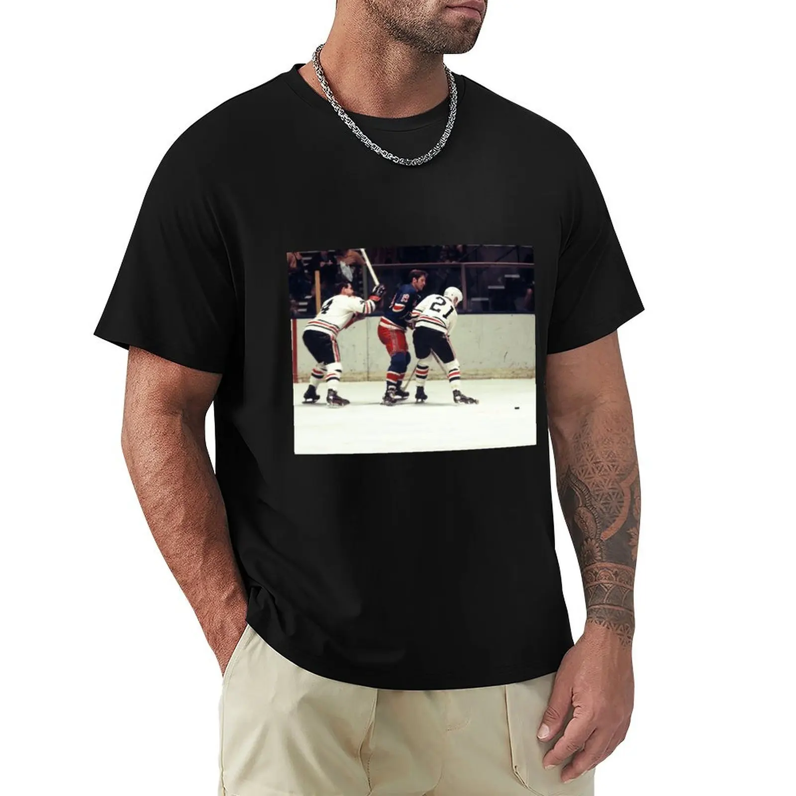 

Jean Ratelle and Stan Mikita T-Shirt basketball graphic tees Funny t-shirt street wear shirts graphic mens clothing