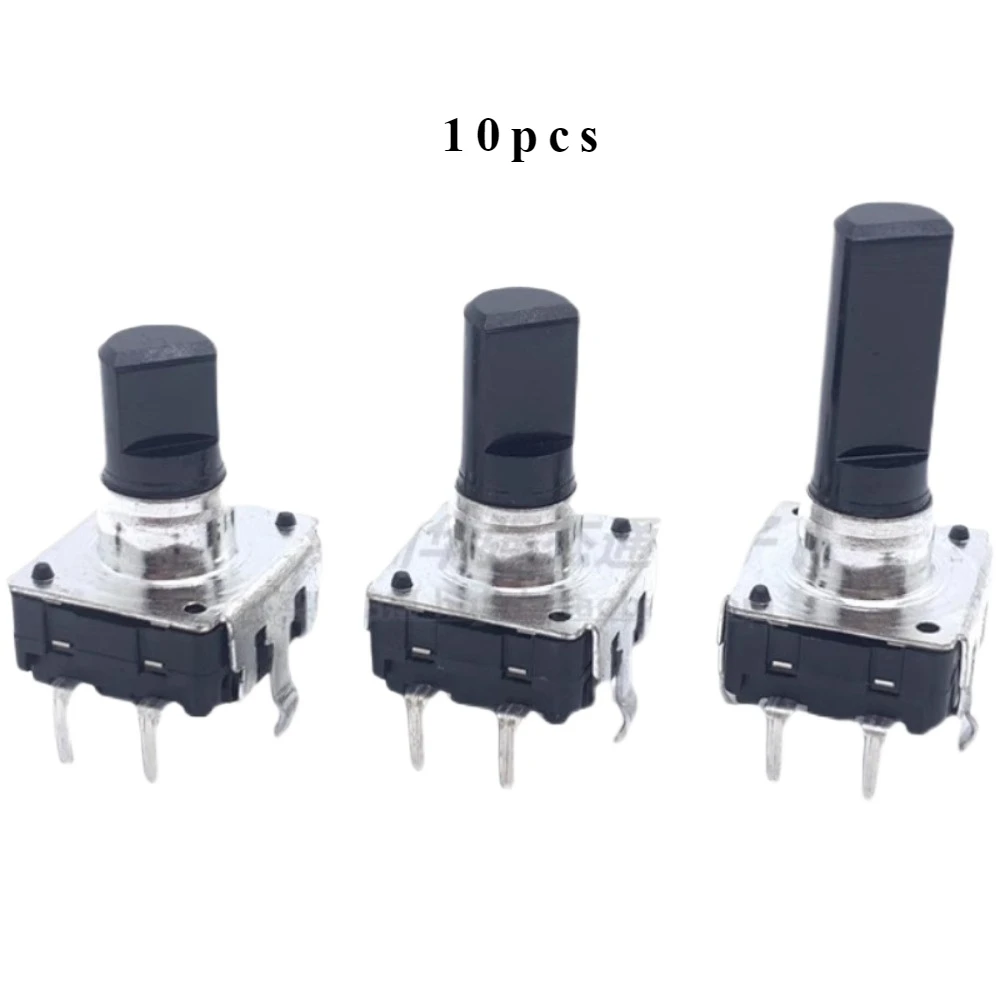 

10PC EC12 Audio Encoder 360 Degree 24 PositionRE12 Rotary Encoder Without Push Button Switch 3Pins Handle Length 12MM 15MM 20MM