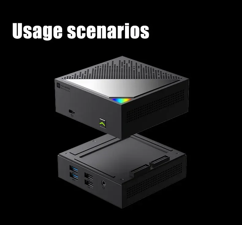 SZBOX كمبيوتر صغير TOPC PHX-18 AMD 6600U 7840U CPU LPDDR5 16GB EMMC WIFI 6 BT5.2 4K HD Windows 11 Pro Lan Office كمبيوتر صغير