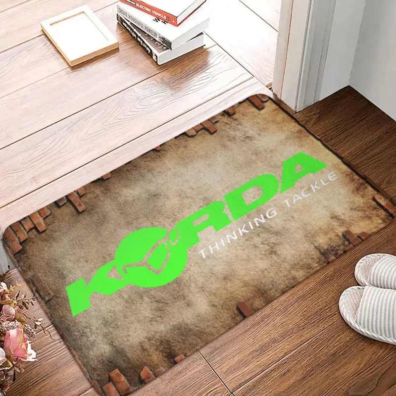 Custom Korda Fishing Logo Doormat Mat Anti-Slip Fish Carp Fisherman Gift Bathroom Kitchen Garden Rug Carpet 40*60cm