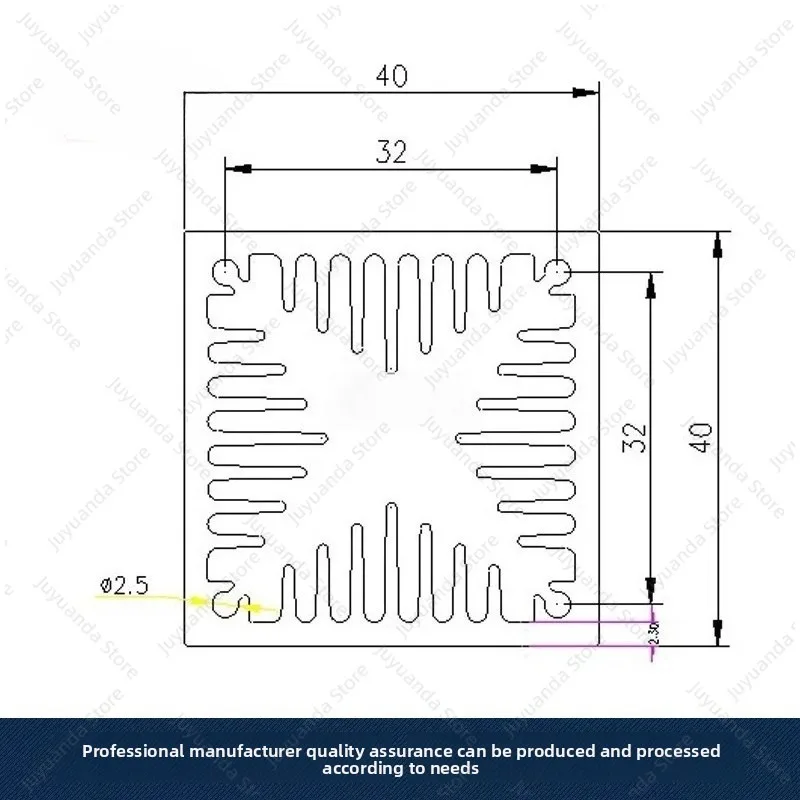 High-power Air-cooled Radiator Profile 40 * 40 * 100 Electronic Triode Heat Sink Wind Tunnel Heat Dissipation Customization