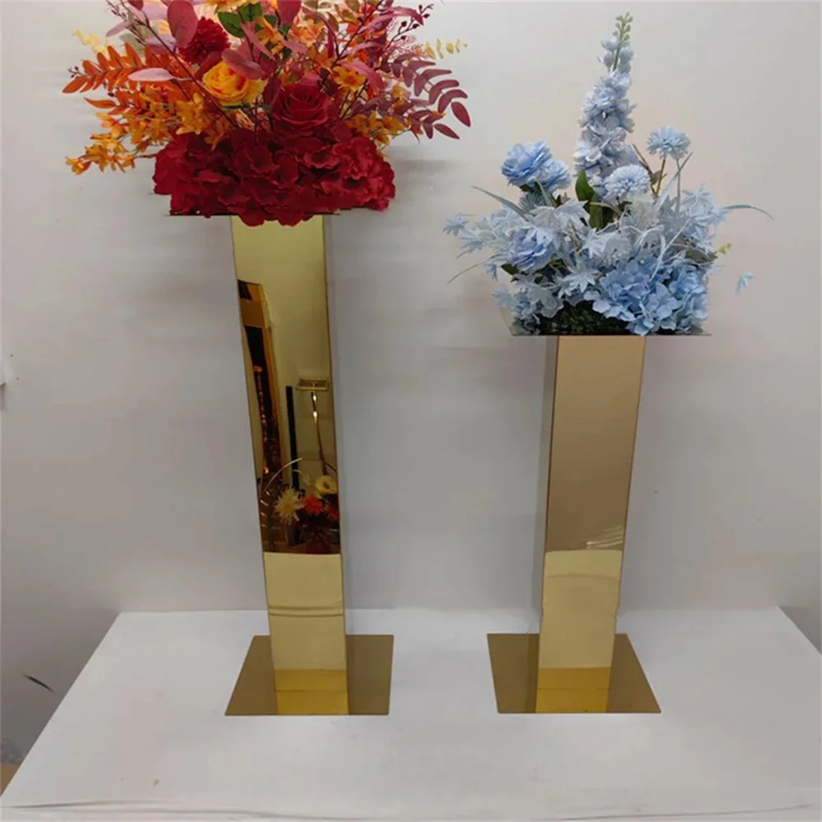 2/4/6 /10PCS 60cm to120cm Gold Road Lead Flower vase, Metal Wedding Table Centerpieces, Event Party Vases ,Home Hotel Decoration