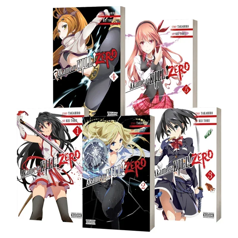 5 Книг Японская книга манга Akame Ga KILL! Том 1-5 графические романы приключения, Вдохновляющие комиксы для подростков