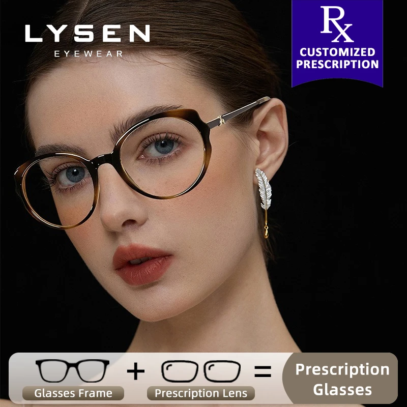 

LYSEN Trendy Cat Eye Women Myopia Photochromic Glasses Blue Light Blocking Prescription Glasses Anti-reflection Reading Eyewear