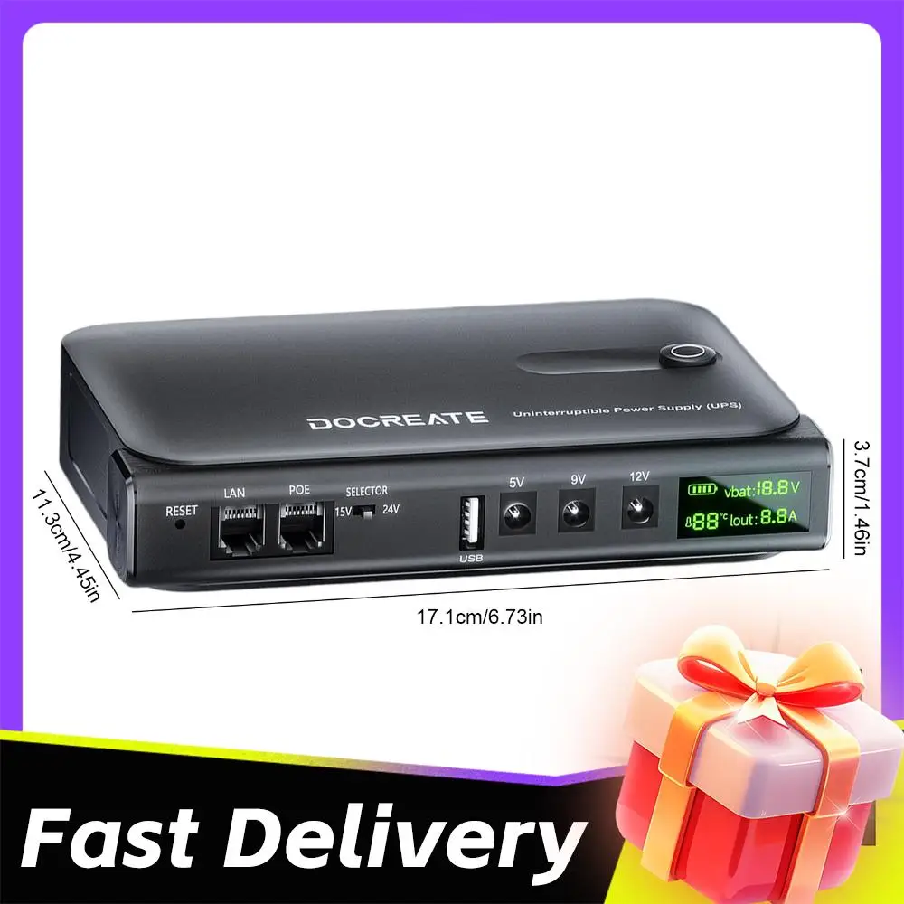 UPS مصدر طاقة غير منقطع مع بطارية قابلة للاستبدال عالية الطاقة بقدرة 36 وات وشاشة LED متعددة الواجهة ومفتاح سلس فوري #6