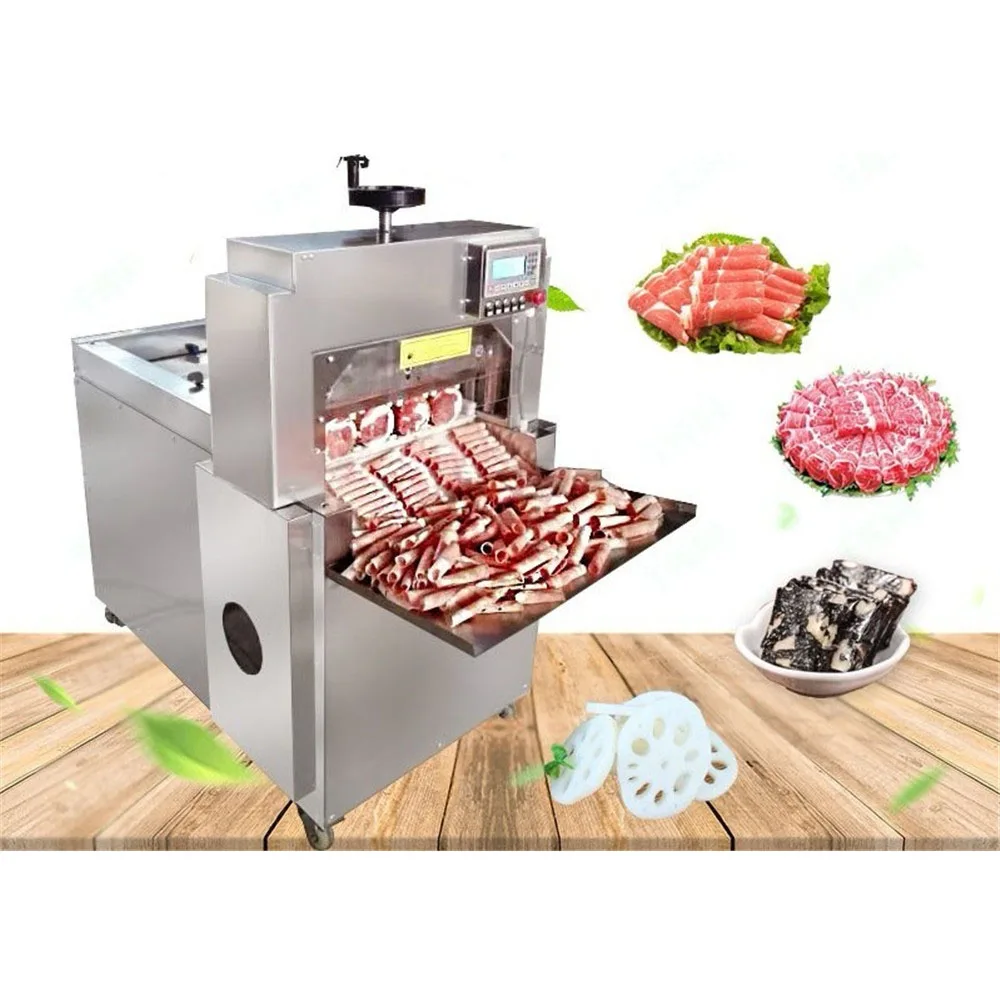 

Automatic Frozen Meat Slicing Machine Meat Slicer Sausage Bacon Beef Mutton Slicing Cutting Machine