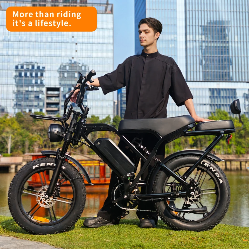 X80 Pro Adult Ebike 1000W Motor 48V 15Ah Large Capacity Battery 20 inch All Terrain Fat Tire Hydraulic Brake 7-speed Transmission Front and Rear Suspension Range 50-60 km Urban Commuter Mountain Off Road Snow Beach Bike image 7