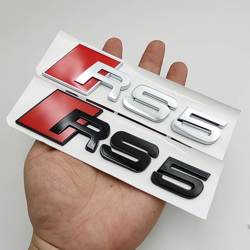 3D ABS nero Logo RS3 RS4 RS5 RS6 RS7 RS8 emblema lettere adesivo auto posteriore tronco distintivo decalcomania per Audi RS 3 4 5 6 7 8 Accrssories