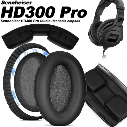 Imagen 1 del producto Almohadillas de espuma de repuesto para auriculares Sennheiser HD300 Pro, almohadillas de espuma viscoelástica, cuero proteico