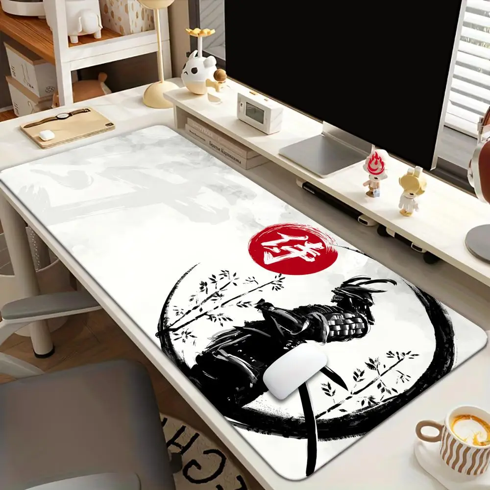 Tapis de souris au design esthétique japonais, antidérapant, pour bureau, accessoires pour ordinateur, clavier, tapis de jeu