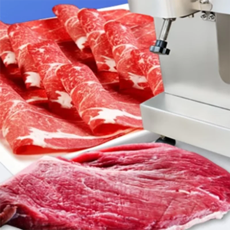 Fully Automatic Fresh Meat Slicer Pork Loin, Fresh Beef and Lamb Slicer Hotpot Restaurant Commercial Use