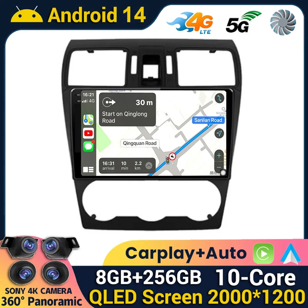 Android 14 Carplay autoradio per Subaru Forester XV WRX 2012 2013 2014 2015 per Impreza Multimedia Player GPS Sterep Head Unit