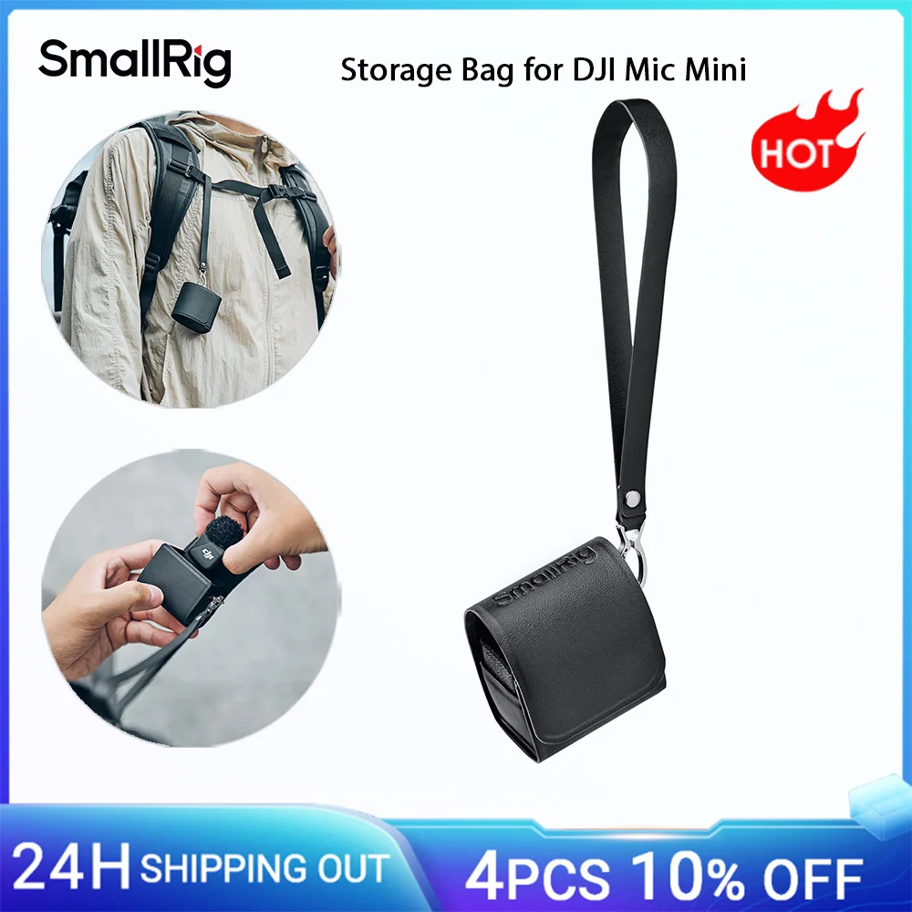 

Мини-сумка для хранения SmallRig Mic для DJI Mic Mini с ремешком для переноски, состояние зарядки в реальном времени, видимость-5253