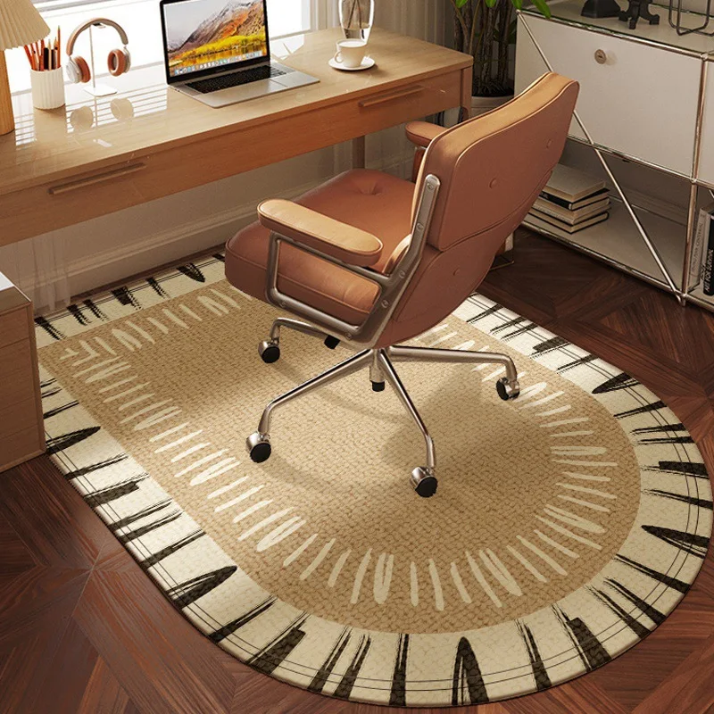 VIKAMA Arched Computer Chair Mat Dressing Table Chair Foot Pad Study Room Gaming Chair Swivel Chair Desk Under Loop Pile Carpet