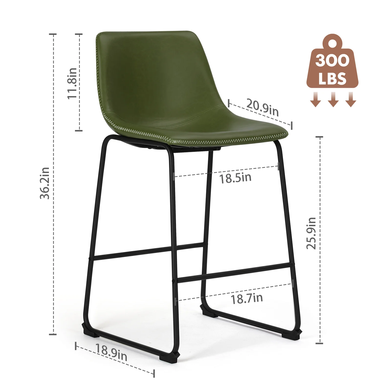 JHK 2 Pack Pu Leather Counter - огляд і ціна Outdoor Furniture No Cushions