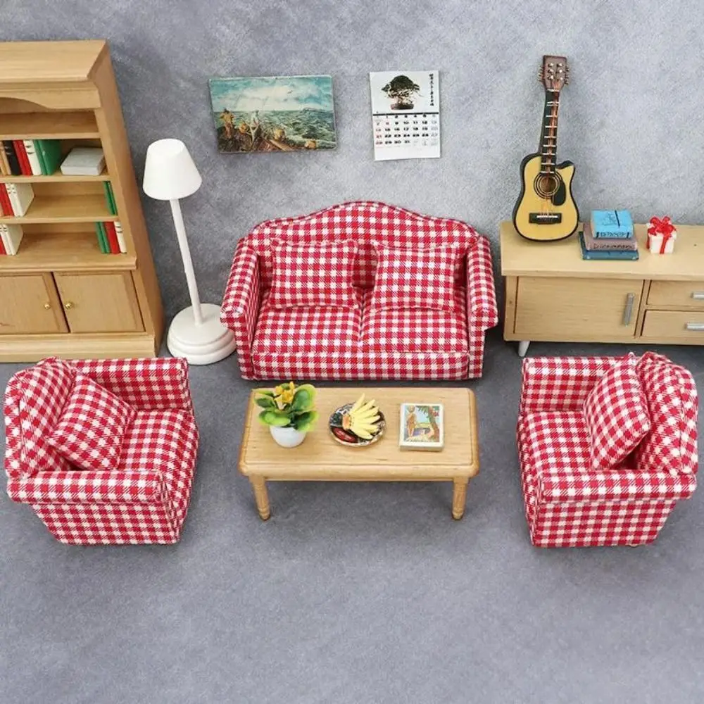 Mini 1:12 Dolls Sofa Pillows Set Cute 8*6.5*7.5cm Simulation Dollhouse Furniture Multistyles Miniature House Accessories