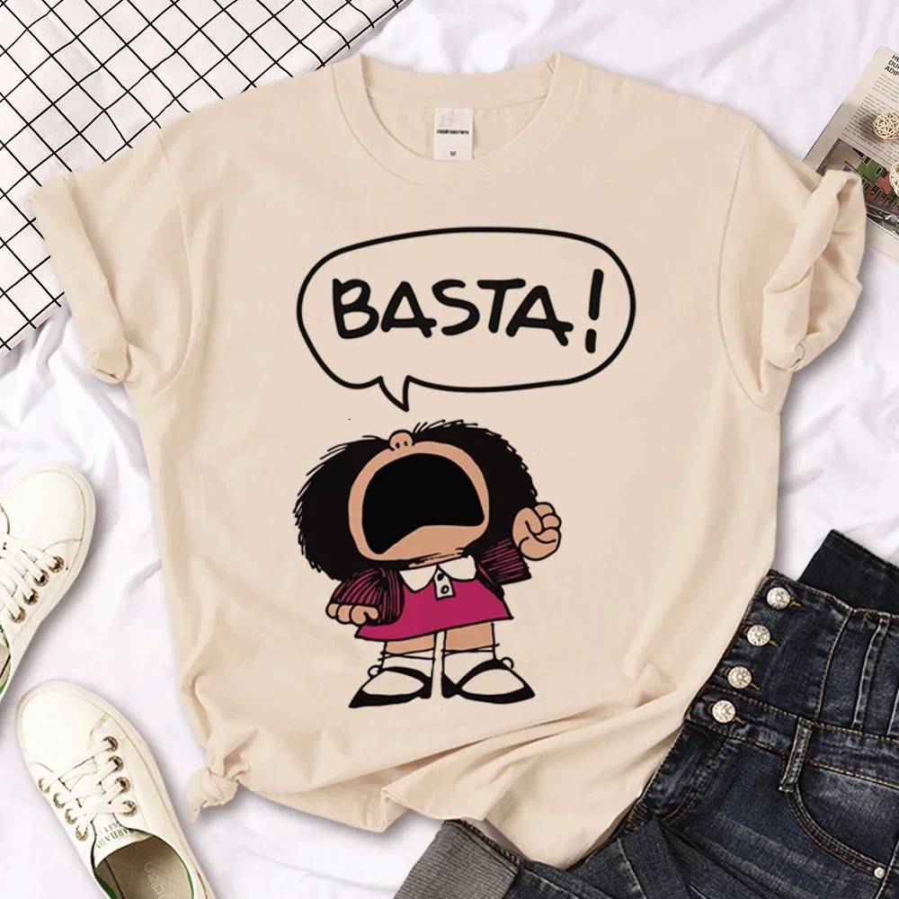 Mafalda T-shirt for women's casual Tshirt with Tpatternwomen's casual loose and comfortable plus size manga Harajuku clothing