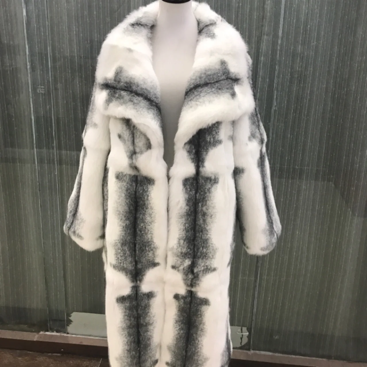 2025 الشتاء النساء معطف فرو الأرنب الصناعي اللون حظر التلبيب طوق الإناث الفراء الطبيعي أبلى طويلة شيك سيدة فرو منك سترة