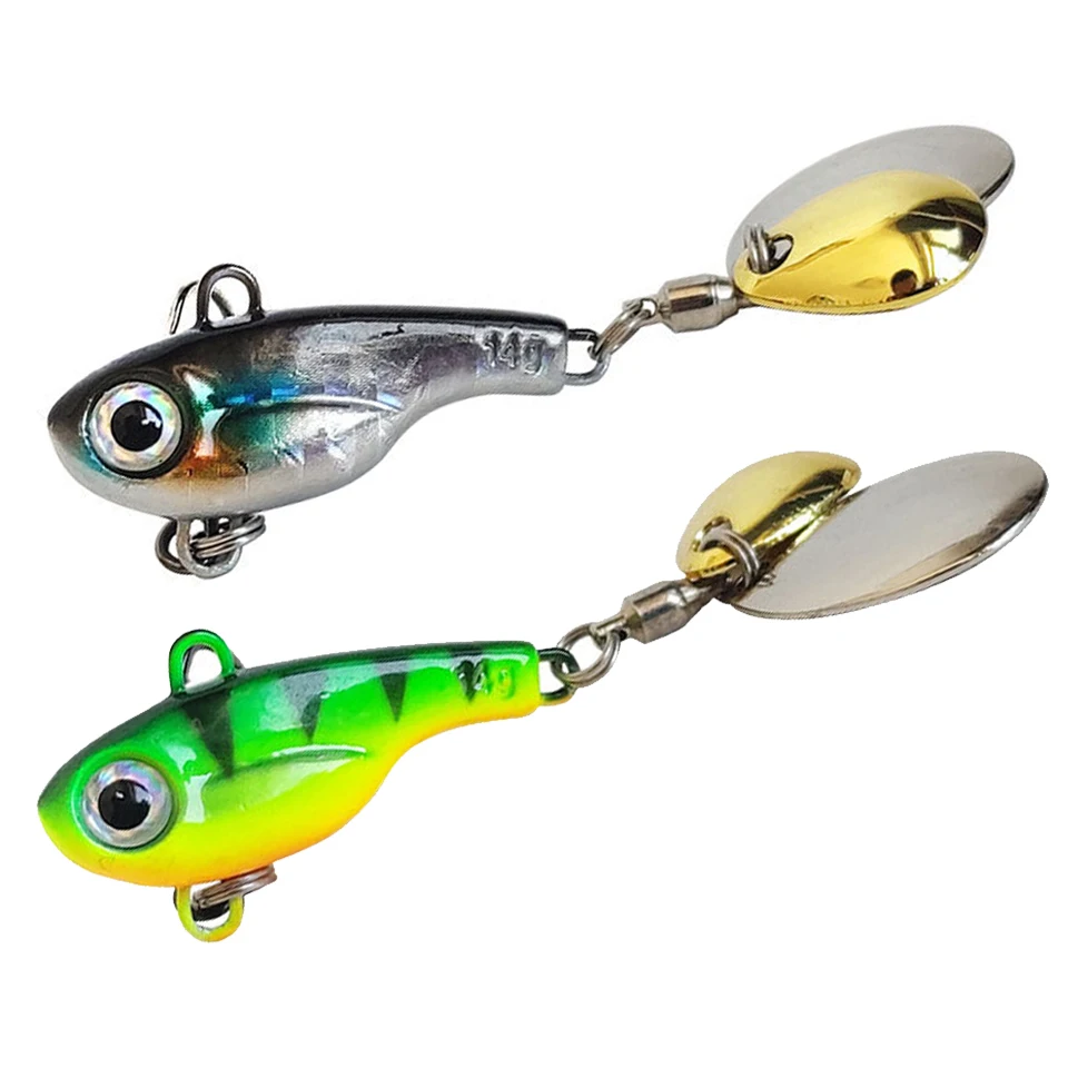 GOBYGO 1Pcs New Vib Bait Rotating Sequin 5-20g Thorn Vibration Artificial Simulation Double Sequin Lure Metal Fishing