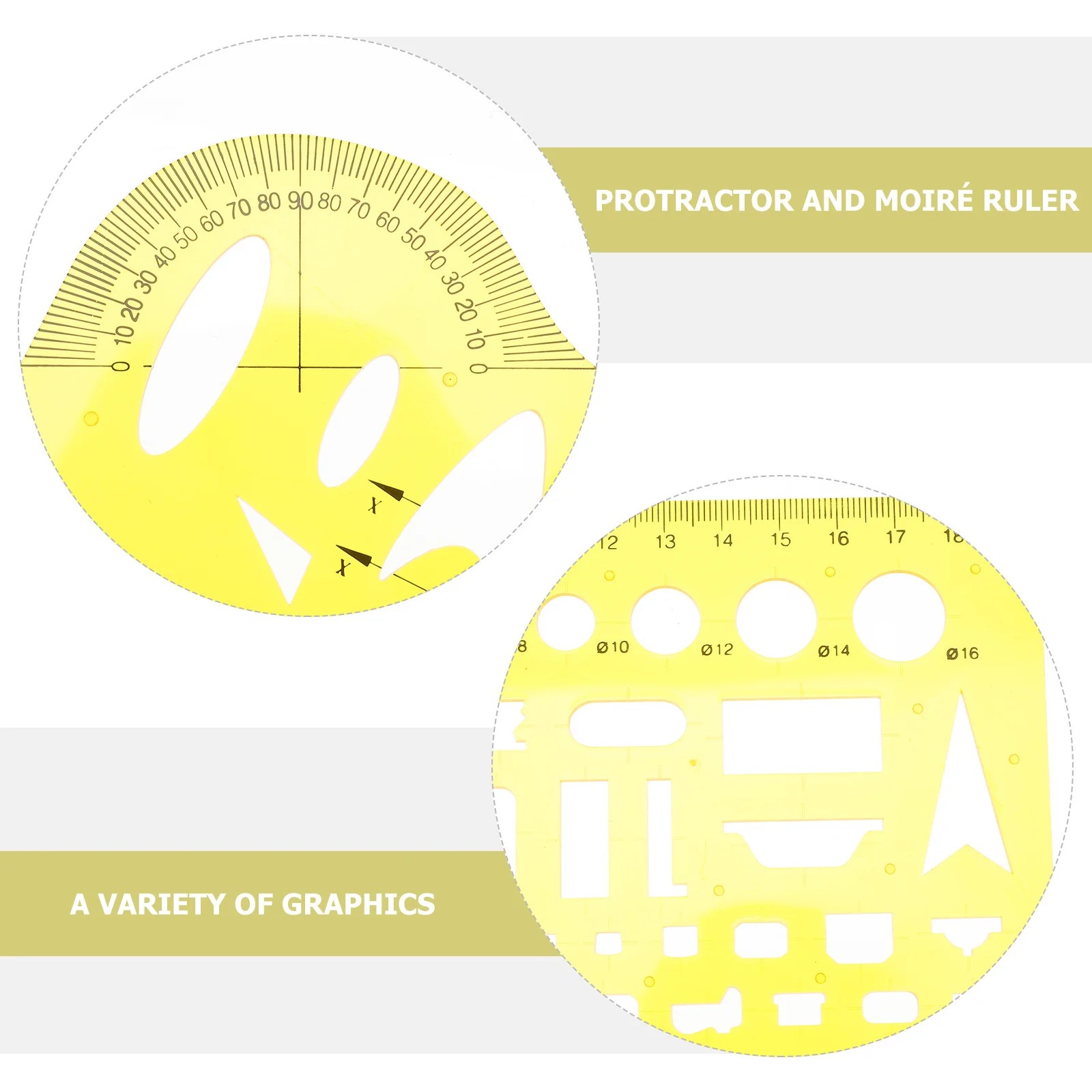 

4Pcs Geometric Painting Templates Thickened Durable Architecture Design Technical Drawing Stencils for Engineering Drafting
