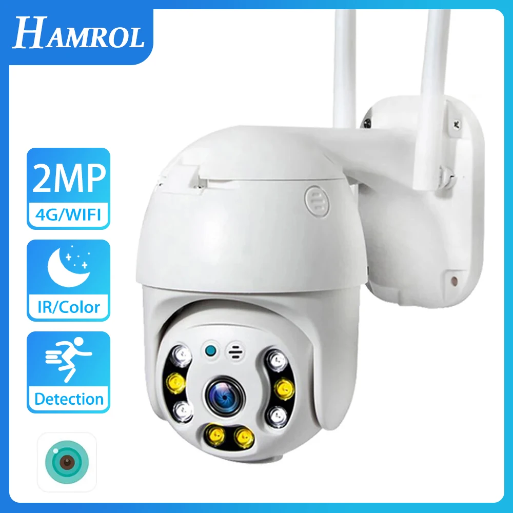 HAMROL 4G SIM Card IP Camera 4X Zoom P2P Onvif Two Way Audio Motion Detection Outdoor HD 1080P WIFI CCTV Security Camera iCsee