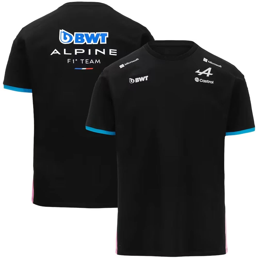 2024 tuta da corsa Alpine F1 Team Style 2024 t-shirt Summer Quick Dry Sweat Team 2024 Replica Driver t-shirt-nero