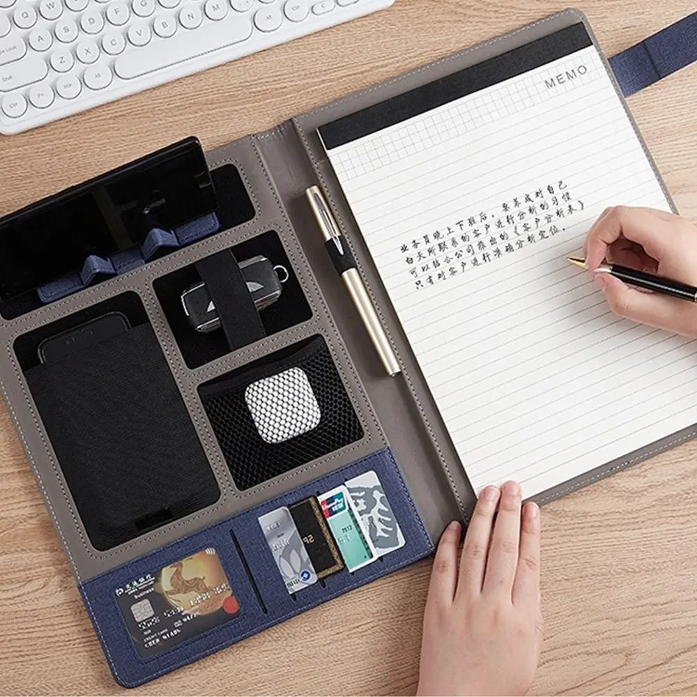 

Negotiations Notepad A4 Conference Folder Memo Clipboard Contract File Folder Business Clipboard Leather Signature Board