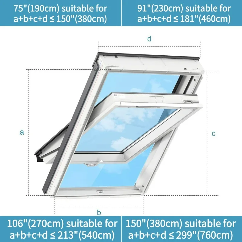Portable Air Conditioner Window Seal Kit Skylight Central Pivot Window Exhaust Hose AC Vent Kit Sealing Duct Cloth with Zipper