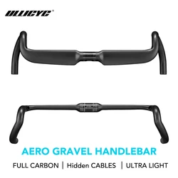 ULLICYC Gravel Bike Carbon Handlebar Speed Carbon Road Handlebars Internal Cables Racing Bike Drop Bent Bar 31.8*360/380/400mm