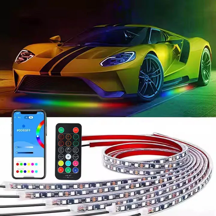 

Premium Under Glow Light Dream Color Dynamic Chasing Underbody 6 Pcs RGBIC Waterproof Underglow Led Light Kit for Car Truck