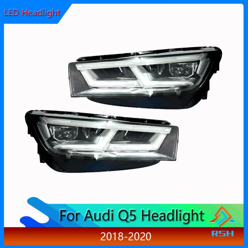 

For Audi Q5 Headlight Assembly 2018-2020 Models Modified With Low-To-High Configuration LED DRL Sequential Turn Signal Projector