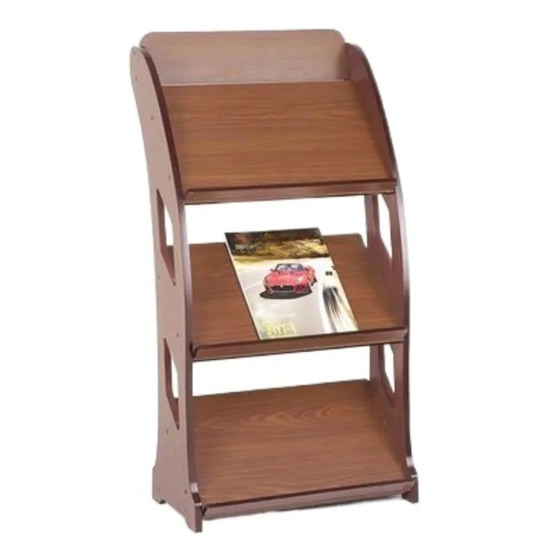Floor - to - ceiling newspaper magazine rack, book rack, flyer display rack, newspaper storage and organization