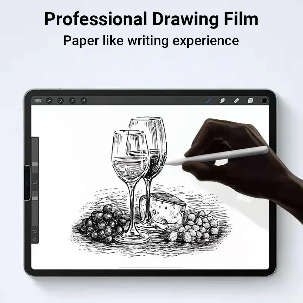 واقي شاشة مثل الورق غير اللامع لجهاز iPad Air 13 11 M2 M3 5 4 3 2 Pro 13 M4 12.9 10 9th 10th Gen A16 Mini 6 7 10.9 2025