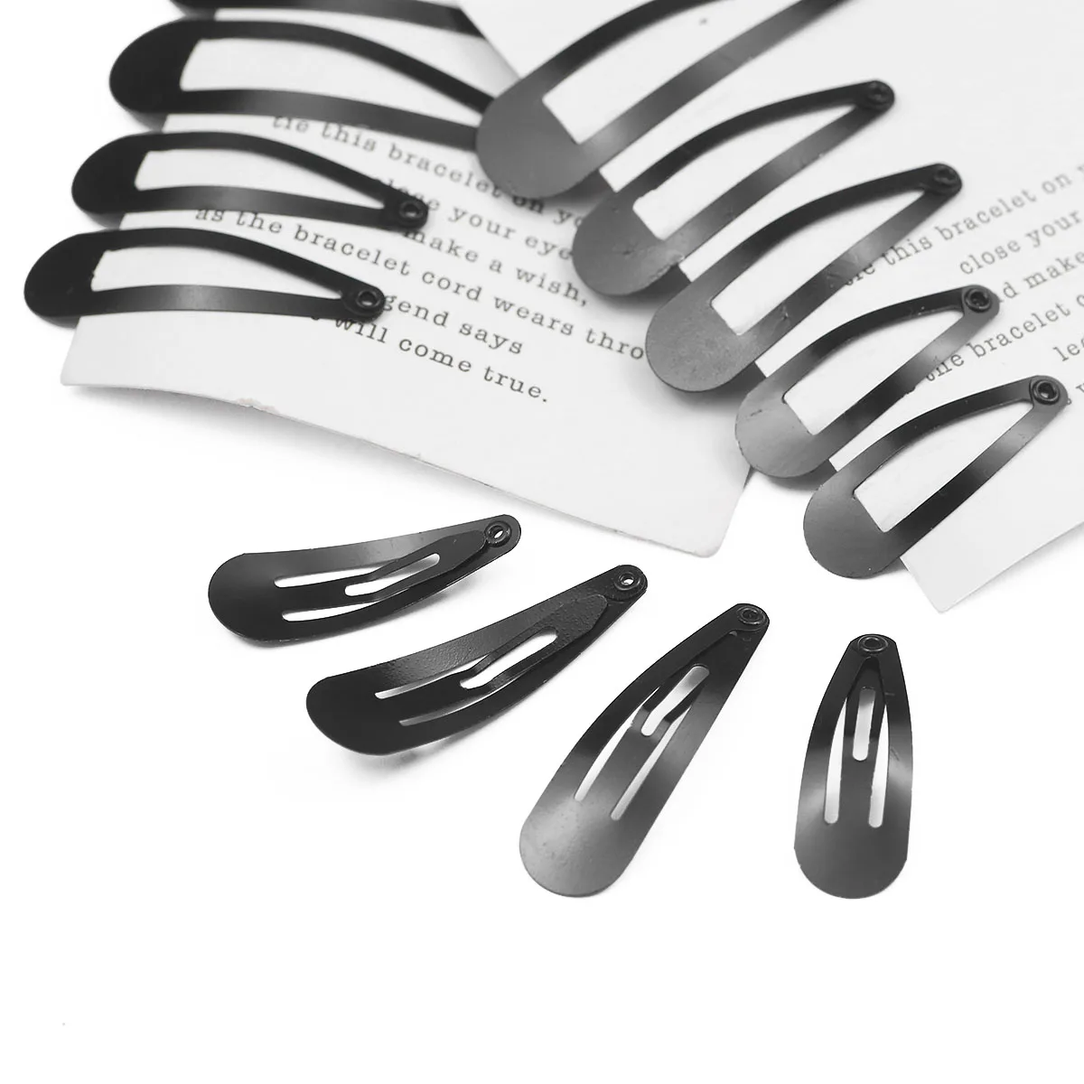 

10/20PCS Women Basic Alloy Hairpin Black Waterdrop Shape Hair Clips Girls DIY Hairstyle Clip Fashion Hair Accessory Bases