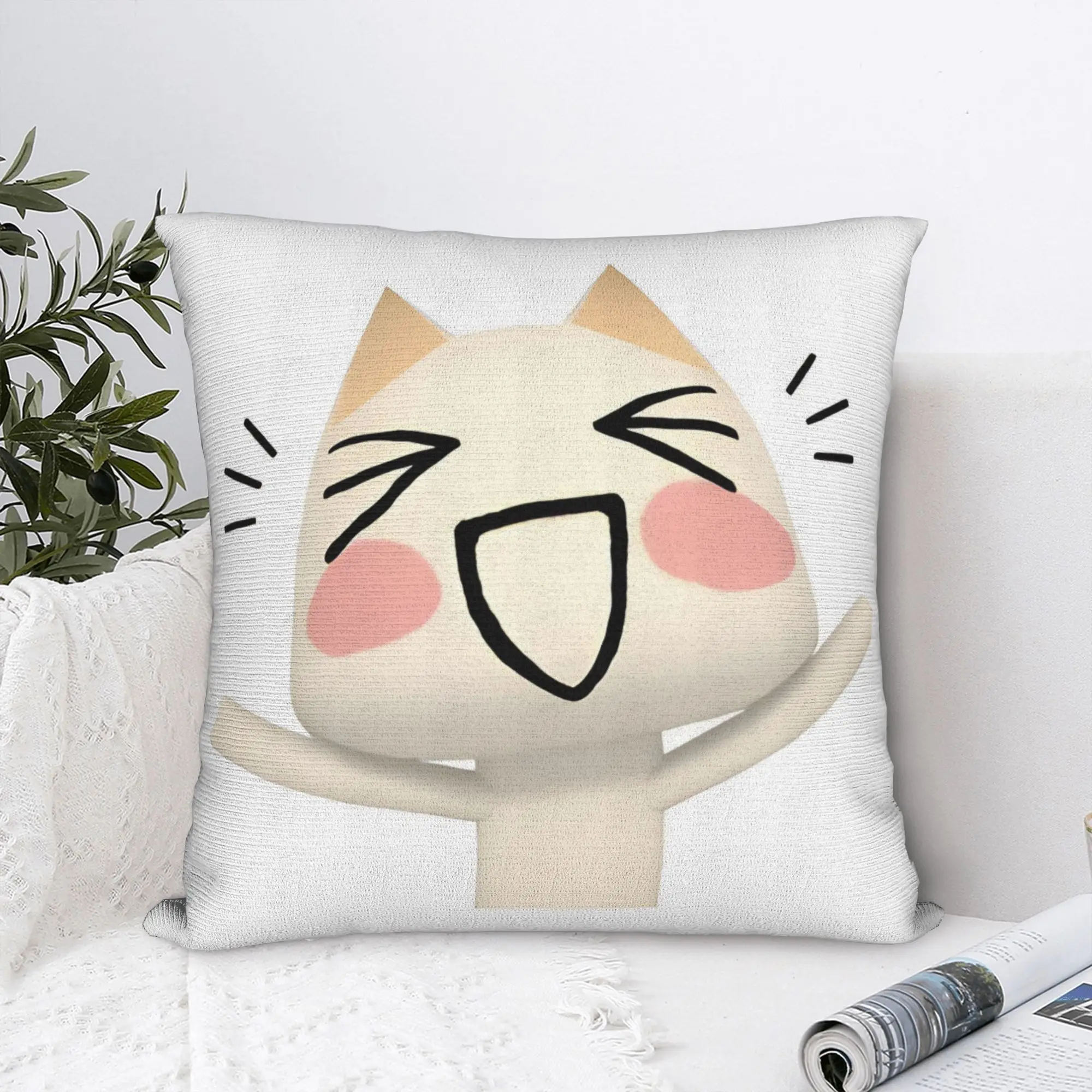 Toro Inoue Cat Pillowcase Polyester Cushion Cover Gift Cute Cartoon Throw Pillow Case Cover Chair Zippered 40*40cm