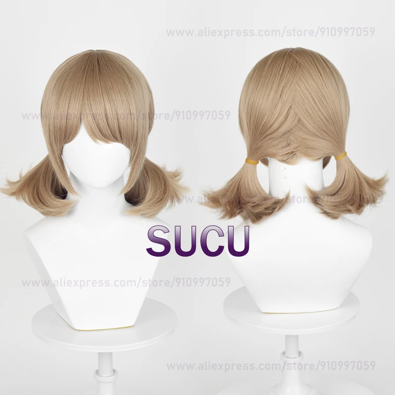 Gardener Emma Woods Cosplay Wig 37cm Linen Brown Hair  Anime Cosplay Wigs Heat Resistant Synthetic Wig+ Wig Cap