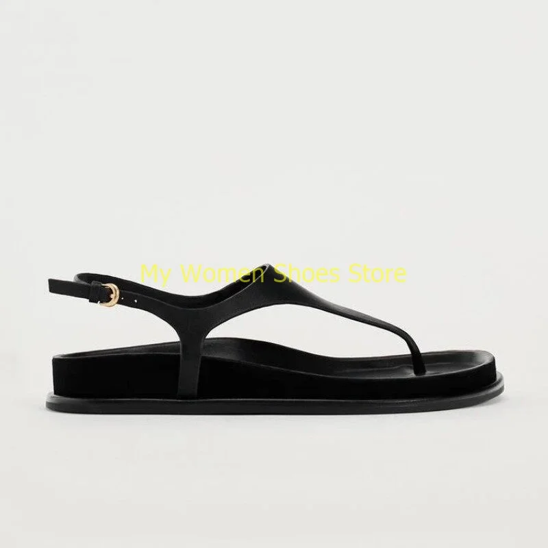 Black White Flip Flop Sandals Summer 2026 Women Dress Shoes T Strap Comfortable Casual Shoes Leather Fashion  Hot Sale Newest