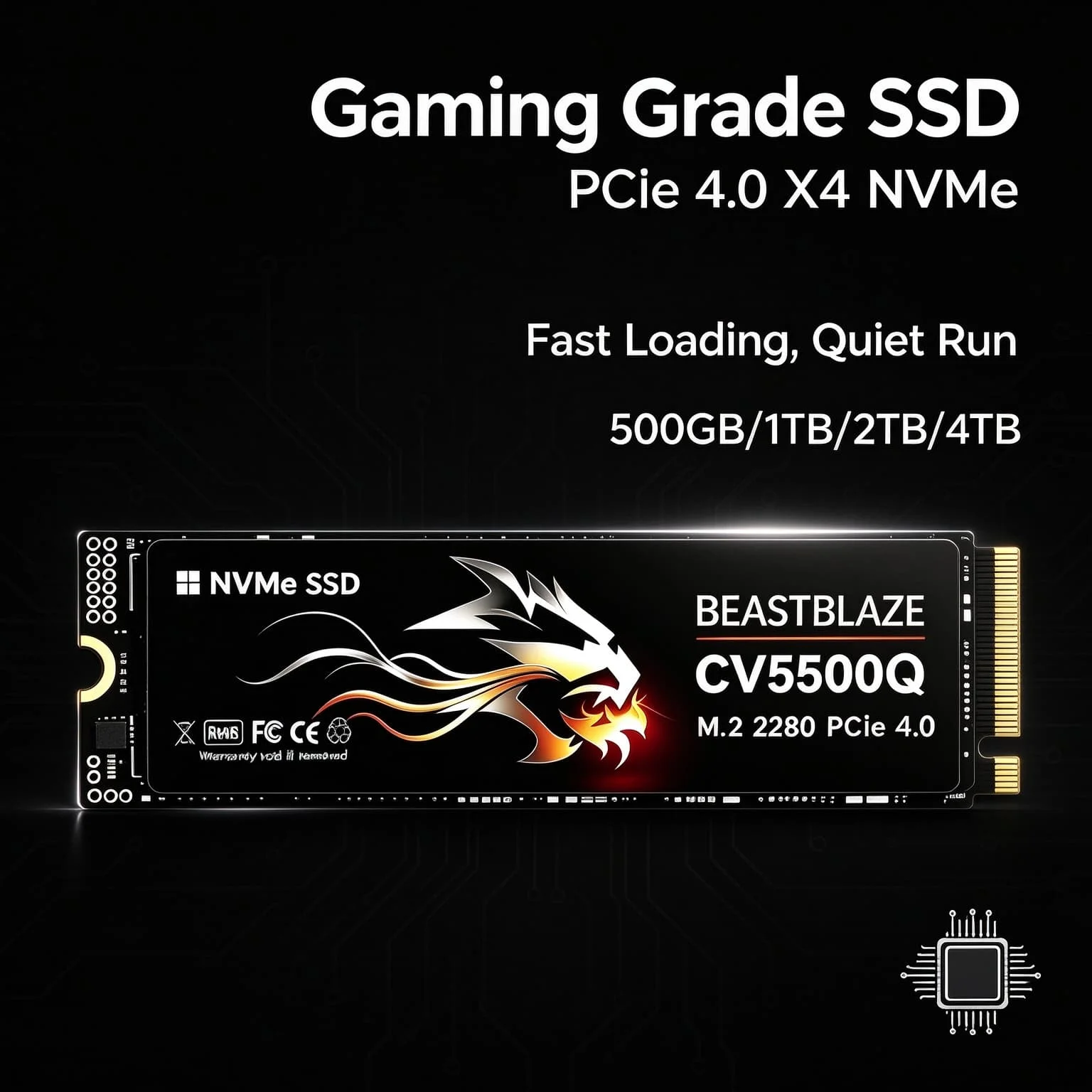 PC Gaming Desktop Laptop CV5500Q M.2 NVMe Inside Solid State Drive 4TB 500GB 1TB 2TB Quick Transfer Storage Prime Boost