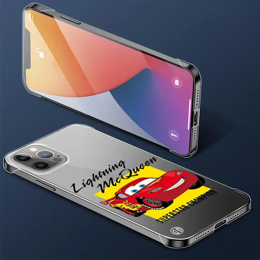 Legal relâmpago mcqueen disney claro caso de telefone duro para iphone 16 pro 13 pro max 14 15 pro max 11 12 capa transparente